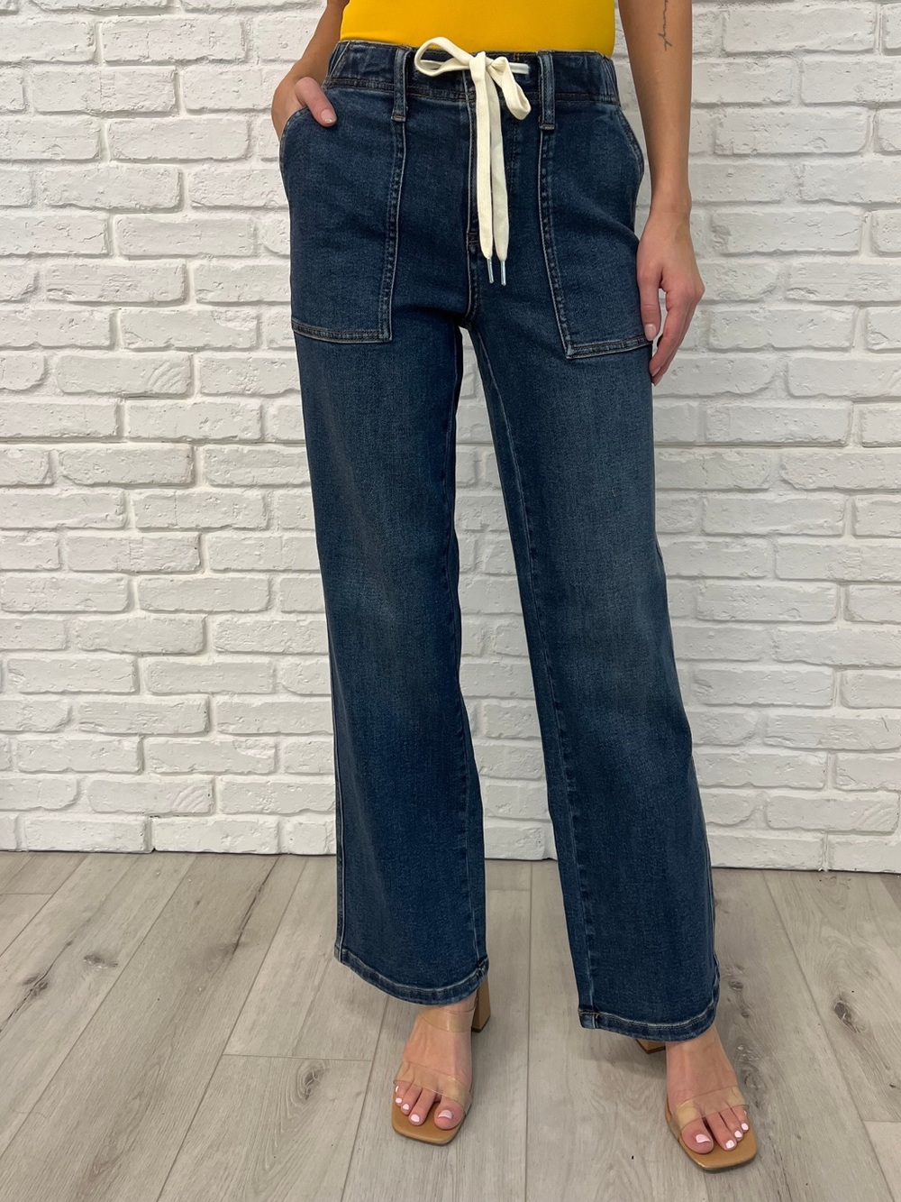 Judy Blue • Melanie • High Rise Drawstring Wide Leg Jeans